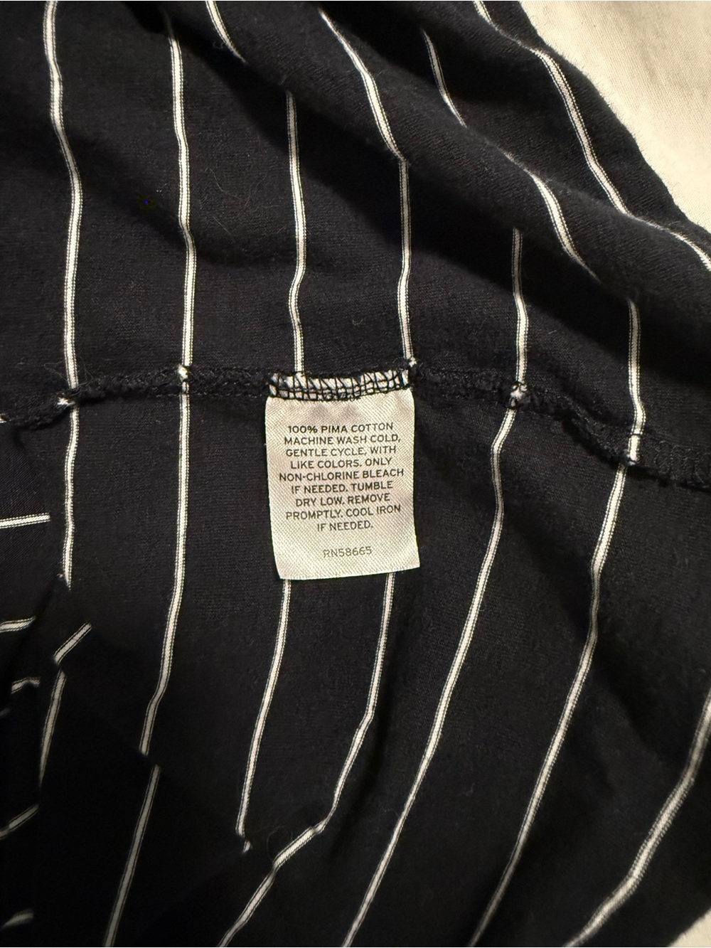 Nordstrom Black and White Striped V-Neck Tank - Picture 3 of 4